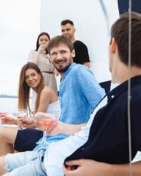 A group of family enjoying a fun and adventurous cruise trip.