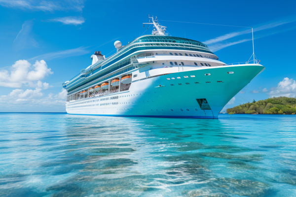 Royal Cruise liner offering 5-star hospitality and stunning ocean views.